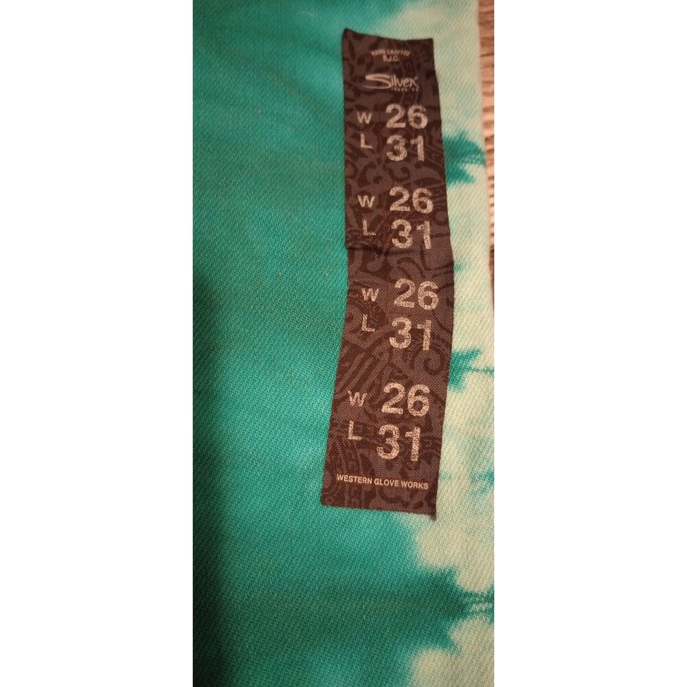 Silver Women's Size W26 / L31 Green Tie-Dye Skinny Camden Jeans -NWT - Picture 10 of 10